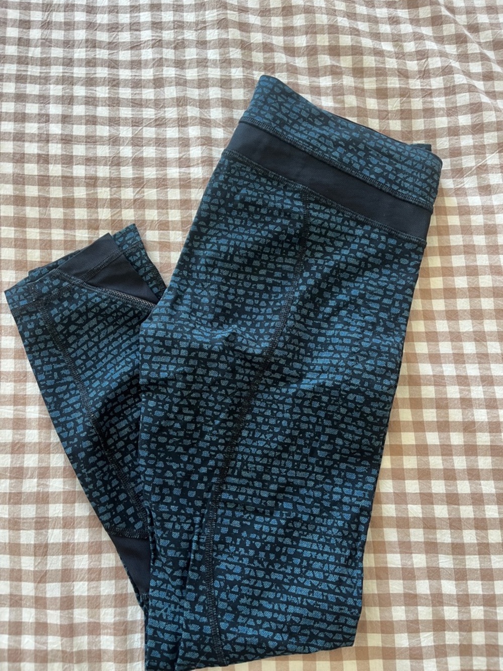 lululemon athletica Black and Blue Patterned High-Rise Leggings